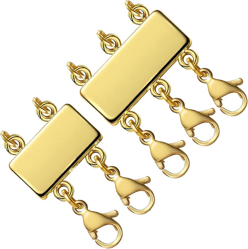 OHINGLT Necklace Layering Clasps Magnetic Slide Lock Clasp Necklace Connector Multi Strands Slide Tube Clasps - Image 1